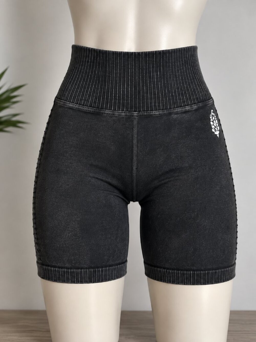 Free People Movement High Waist Ribbed Biker Shorts Black XS/S NWT Made in USA